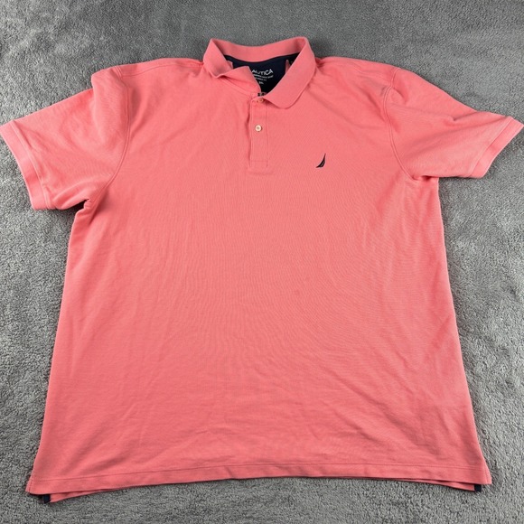 Nautica Performance Deck Short Sleeve Polo Shirt Mens 3XL Coral Classic Fit - Picture 1 of 16